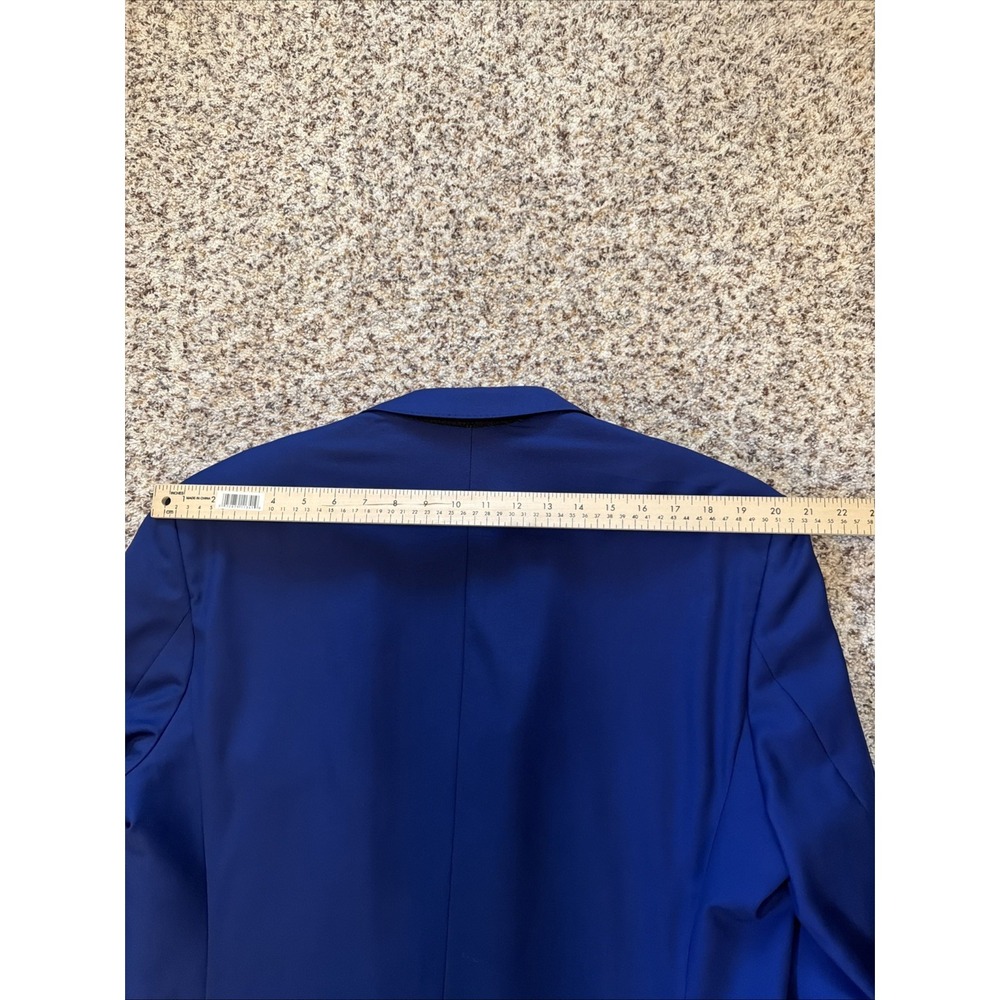 YSL Yves Saint Laurent Jacket Royal Blue Italy 44R Rayon/Viscosa Double  Vent - Picture 8 of 12